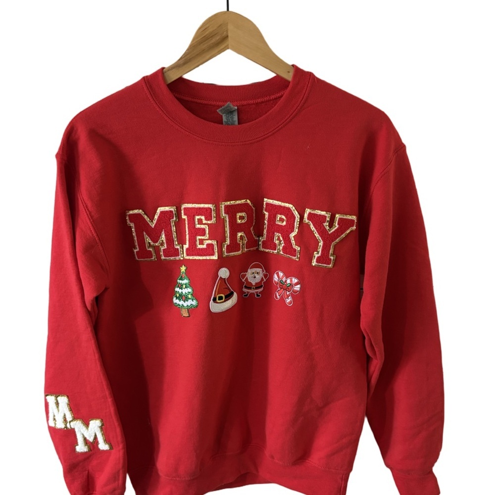 Gildan Red Merry Xmas Crewneck Sweater